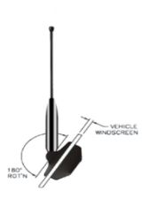 Hi-Tec Glass Mount Aerial - 140-170MHz